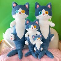 Peluches créatives en forme de requin et de chat, vente en gros, mignonnes décorations, jouets en peluche, oreillers