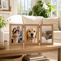 Cadre photo rectangulaire en MDF à trois volets, style vintage, 6 et 7 pouces, idéal pour la décoration de table de Noël et de Thanksgiving – Meilleures ventes