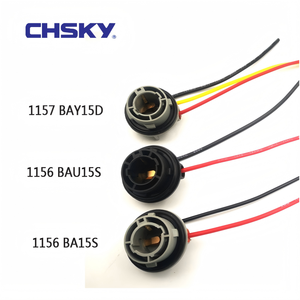 Connecteur de fil de douille LED automobile CHSKY, nouveau, BA15S/1156/1157, remplacement de l'<span class=keywords><strong>ampoule</strong></span>, faisceau de signalisation, support de lampe - Product Image 2