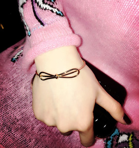 Fashion Bow Open Iron Bangle Adjustable 14K Gold Plated Butterfly Design Unisex Popular All-match Everyday Bangle for Women - Product Image 2