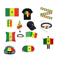 Drapeau publicitaire du Sénégal, Drapeau de rétroviseur de voiture, Drapeau en guirlande, Porte-clés, Lunettes, Écharpe, Chapeau, Bracelet, T-shirts, Sac, Collier
