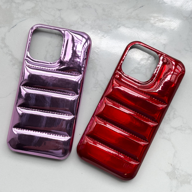 2025 Girly Wholesale Luxury Quality Pu Leather Puffer Soft Touch Phone Case for Iphone 16 pro Max 17 Series