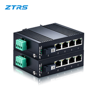Convertidor de Medios de Fibra Óptica ZTRS de 4 Puertos, Riel DIN Industrial para Cámaras IP CCTV
