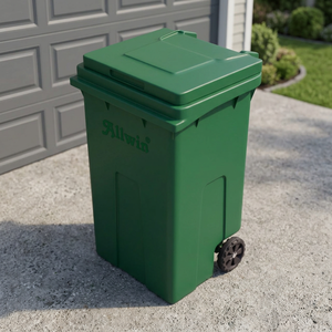 120L Green Recycling Waste <b>Bin</b> Outdoor Garbage Container <b>with</b> <b>Lid</b> Wheeled Trash <b>Bin</b> for Garden Community - Product Image 3
