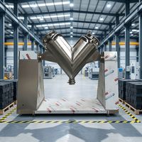 Mélangeur de laboratoire à tambour en V SUS316L 3kW, finition miroir Ra0.8m, mélangeur de poudre sèche GMP pour l'industrie chimique, alimentaire et plastique