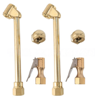 3-Piece Brass Tire Inflator Set Closed Air Chuck Lock-on Wrench 1/4 NPT Quick Connect Air Hose Fittings Compressor OEM