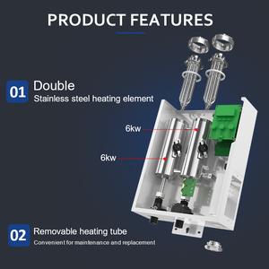 220v-240v 5-13kw Electric <b>Shower</b> Heater Stainless Steel Material Whole House Instant Use LED Digital Screen - Product Image 4