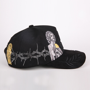 Wholesale Custom 5 Panel Embroidery Logo Velvet Brim Baseball <strong>Hats</strong> <strong>Caps</strong> for <strong>Men</strong> - Product Image 4