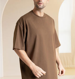 Venta al por mayor de fábrica, impresión personalizada 240GSM 100% algodón, camiseta lisa en blanco impresa, camiseta Unisex de talla grande - Product Image 6