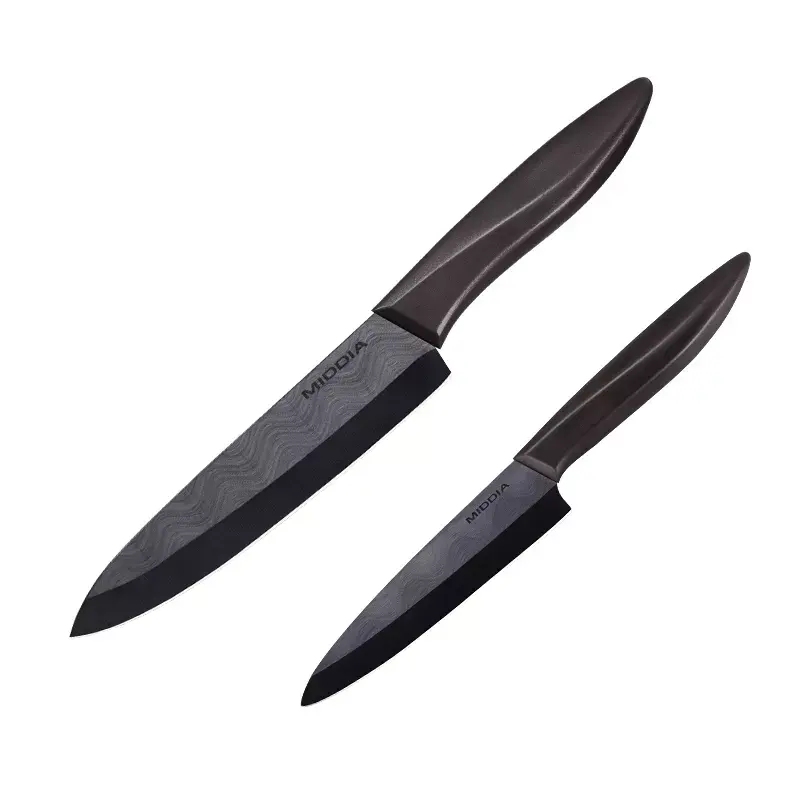 Professional Cooking Knife Set 2 Pieces Ceramic Black Chef Knife And Paring Set Of Kitchen Knives Middia