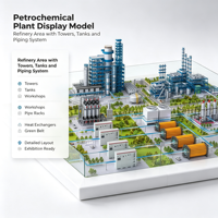 Maquette industrielle de raffinerie pétrochimique en plastique ABS, design moderne, pour appartements, réservoirs de stockage, bâtiments d'usine, conduites