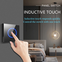 Tuya Eu Standard Smart Home 1/2/3 gangs panneau de verre en cristal blanc Wifi écran tactile interrupteur applique murale interrupteur intelligent 86mm