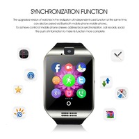 Facebook Whatsapp Twitter Senkronizasyonu, SMS Desteği, SIM TF Kartı ile IOS Android Uyumlu En İyi Q18 BT Kamera Akıllı Saat (Montres Intelligentes)