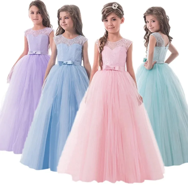 Elegant Lace Princess Girl Christmas Party Dress Wedding Gown Kids Dresses For Girls Dress