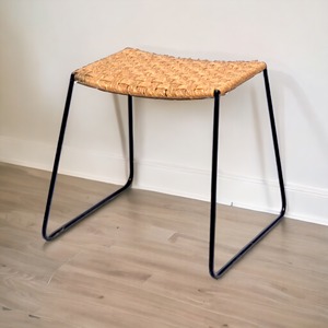 Modern Outdoor <b>Stools</b> Wooden Hand Woven Seat Metal Frame Custom Cheap Wood Exporter <b>Kitchen</b> Hotels Malls Resorts Restaurants - Product Image 4