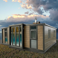 Maison préfabriquée en conteneur extensible Petite maison Maison mobile modulaire avec panneau solaire Maison pliable portable de 20 pieds