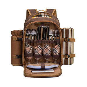 Ensemble de sacs de camping et de pique-nique pour 4 personnes, écologiques, durables, imperméables, avec sac à vin et accessoires - Product Image 2