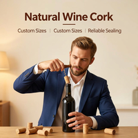 Tapón Hermético para Botellas de Vino, Corcho Natural Reutilizable, Mantiene el Vino Fresco, Sellador de Corcho de Grado Alimenticio para Botellas