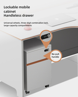 Poste de travail modulaire commercial en bois massif moderne - Bureau de direction ergonomique à hauteur réglable avec tiroirs de rangement et gestion des câbles