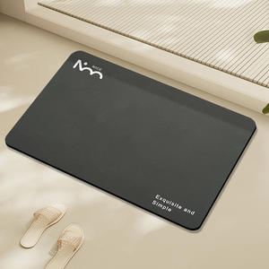 พรมเช็ดเท้ารูปสี่เหลี่ยมผืนผ้าสีพื้นอย่างดี ไม่ลื่น ผลิตจากเส้นใยโพลีเอสเตอร์ สำหรับใช้ในบ้าน - Product Image 1