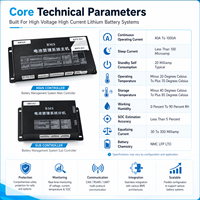 BMS intelligent haute tension industriel 208S EC-HV-MC1+EC-HV-SC12+écran LCD 4,3 pouces avec CAN RS485 pour les grands systèmes de stockage d'énergie