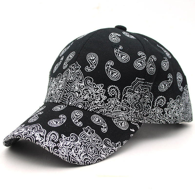 หมวกเบสบอลสีดำ [ลายดอกไต]