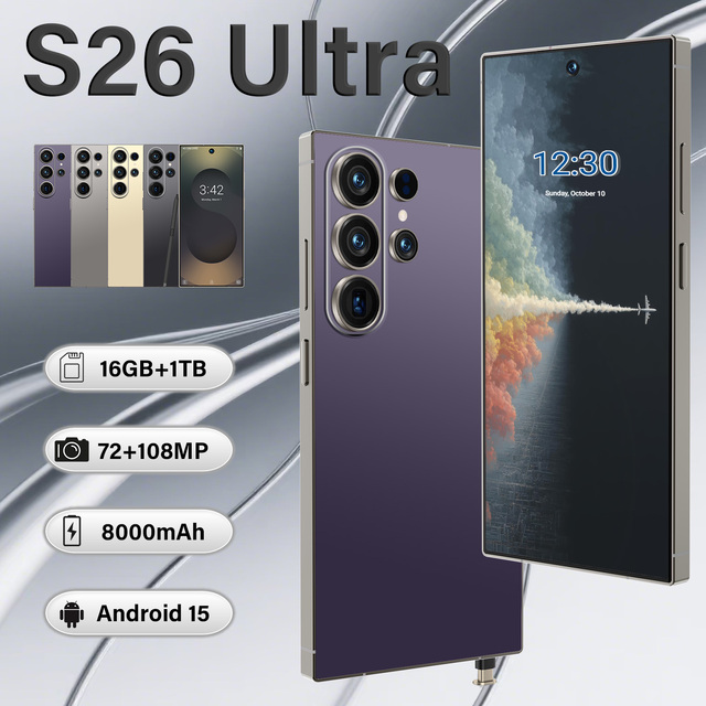 High Configuration S26 Ultra 16+1TB Global 5G Dual SIM Smartphone Cheap Original Mobile Phone with Dual SIM