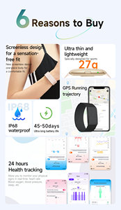 H59 Max Fashionable Waterproof Customized Fitness Tracker Non Screen Smart Bracelet Bangle for Men Women - Product Image 2