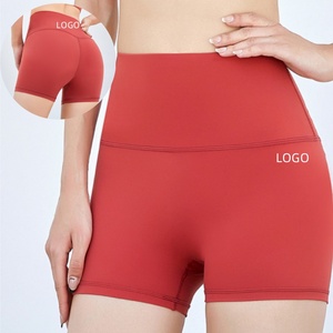 Aoyema Vente en gros Shorts de sport taille haute pour femmes pour la course à pied et le fitness ajustés pour le cyclisme Push up Hip Lift Workout Gym Shorts - Product Image 1