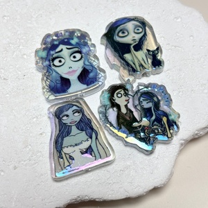 Cuentas acrílicas electrochapadas de doble cara con diseño de dibujos animados de <span class=keywords><strong>la</strong></span> <span class=keywords><strong>novia</strong></span> <span class=keywords><strong>cadáver</strong></span>, para cordones de teléfono DIY <span class=keywords><strong>y</strong></span> accesorios para colgantes de bolso - Product Image 3