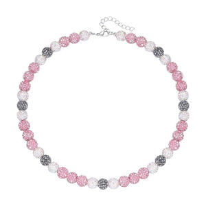 JC 2024คริสตัลฮิปฮอปลูกปัดหินไรน์สโตนบอลเต็มสร้อยคอและสร้อยข้อมือที่มีสีสัน4ขนาดสร้อยคอลูกปัดเบสบอลสำหรับเยาวชน - Product Image 4