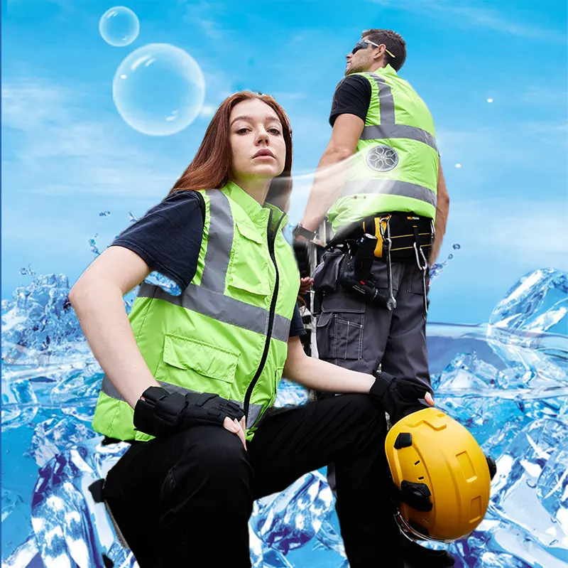 Yeni varış evaporatif soğutma yeleği klima takım işçi üniforması açık iş elbisesi erkekler kadınlar için Ems yelek