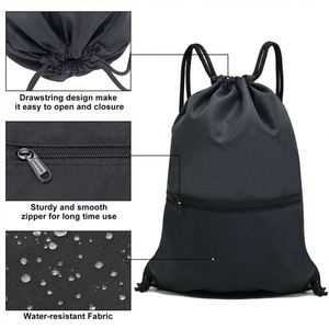 Promotional Custom Polyester Drawstring Backpack with Logo Foldable Cinch Sack Waterproof <b>Draw</b> <b>String</b> <b>Bag</b> for Daily Gym Use - Product Image 5