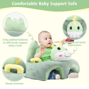 Silla <span class=keywords><strong>de</strong></span> seguridad infantil <span class=keywords><strong>de</strong></span> dibujos animados con respaldo totalmente acolchado <span class=keywords><strong>de</strong></span> algodón con cabeza <span class=keywords><strong>de</strong></span> dinosaurio <span class=keywords><strong>de</strong></span> felpa verde bonita con reposabrazos resistente sofá sentado <span class=keywords><strong>para</strong></span> bebé - Product Image 4