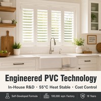 Volets Horizontaux Personnalisés OEM ODM en PVC et Bois, Stores à Lamelles Imperméables pour Cuisine, Hôtel, Bureau, Projets Industriels – Vente en Gros