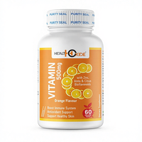 Complément alimentaire pour la santé, stimulant du système immunitaire, vitamine C, 60 comprimés à croquer, certifié GMP, Healthoxide, antioxydant pour adultes, flacon