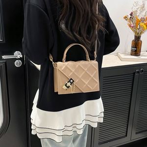 Retro Solid Color <b>Small</b> square <b>Bag</b> with Versatile Temperament Crossbody <b>Bag</b> with Niche Design Hand-held <b>Shoulder</b> <b>Bag</b> - Product Image 6
