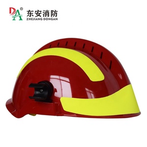 Penjualan Langsung Pabrik Helm Pemadam Kebakaran F2 Tahan Api Tipe T Merah Kuning Anti-Benturan Anti-Tusuk Desain Berlubang 4-Suspensi - Product Image 2