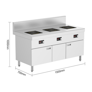 Équipement de cuisine pour restaurant commercial, cuisinière à induction électrique à 3 brûleurs, corps entièrement en acier inoxydable, cuisinière à induction - Product Image 2