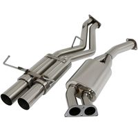 Système d'échappement sport double avec embouts de silencieux de 3,5 pouces pour NISSAN 240SX S14 Silvia Base/SE/LE (modèles 1995-1998)