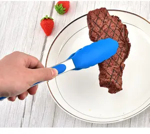 Hot-bán Silicone thực phẩm tong Set bền thép không gỉ nhà bếp kẹp Non-Slip nấu ăn clip cho BBQ salad nướng kẹp