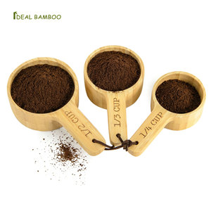 Cuillères et tasses à mesurer réutilisables en bambou personnalisées avec logo, durables, en bambou, pour le café et la poudre de matcha - Product Image 1