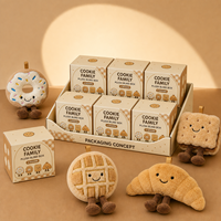 Jouets en peluche de boulangerie en boîte mystère : Personnages Donut, Gaufre, Biscuit et Croissant pour collections de détail personnalisées