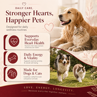Capsules professionnelles de soins cardiovasculaires pour animaux de compagnie, formule riche en taurine pour la santé cardiaque des chiens et des chats, vitalité, longévité, 100 pièces