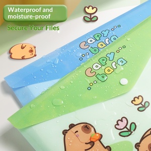 <span class=keywords><strong>Carpeta</strong></span> de Archivos A4 de Material PP con Diseño de Capibara Retro, Gran Capacidad, Cierre a Presión, Bolsillo Personalizado, Multifuncional - Product Image 3