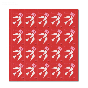 Etiquetas Postales de Correo de EE. UU. con Diseño de Bandera Antigua 2024, Sellos Conmemorativos Baratos de Paloma Mensajera del Amor, Etiquetas de Franqueo para Países y Estados - Product Image 4