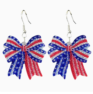 Boucles d'oreilles pendantes étoiles colorées en acrylique écologiques, motif drapeau américain, 250e anniversaire du 4 <span class=keywords><strong>juillet</strong></span>, en gros, en stock - Product Image 1