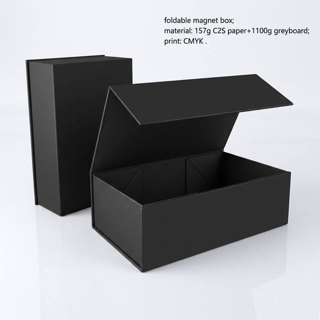 Custom Logo Luxury Foldable Magnetic Gift Box - Premium Rigid Cardboard Packaging Box for Jewelry Electronics and Apparel