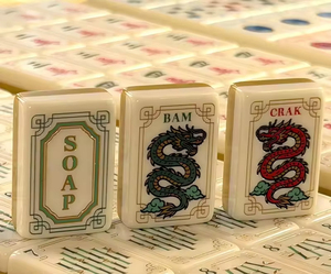 China Factory Custom Modern Portable Turmeric Yellow OEM America Mahjong Art Acrylic Tile Luxury Game Set for <b>Entertainment</b> - Product Image 3