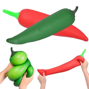 Jouet anti-stress géant en TPR en forme de piment, le plus vendu, jouet élastique rempli pour soulager l'anxiété, pour enfants et adultes - Product Image 1